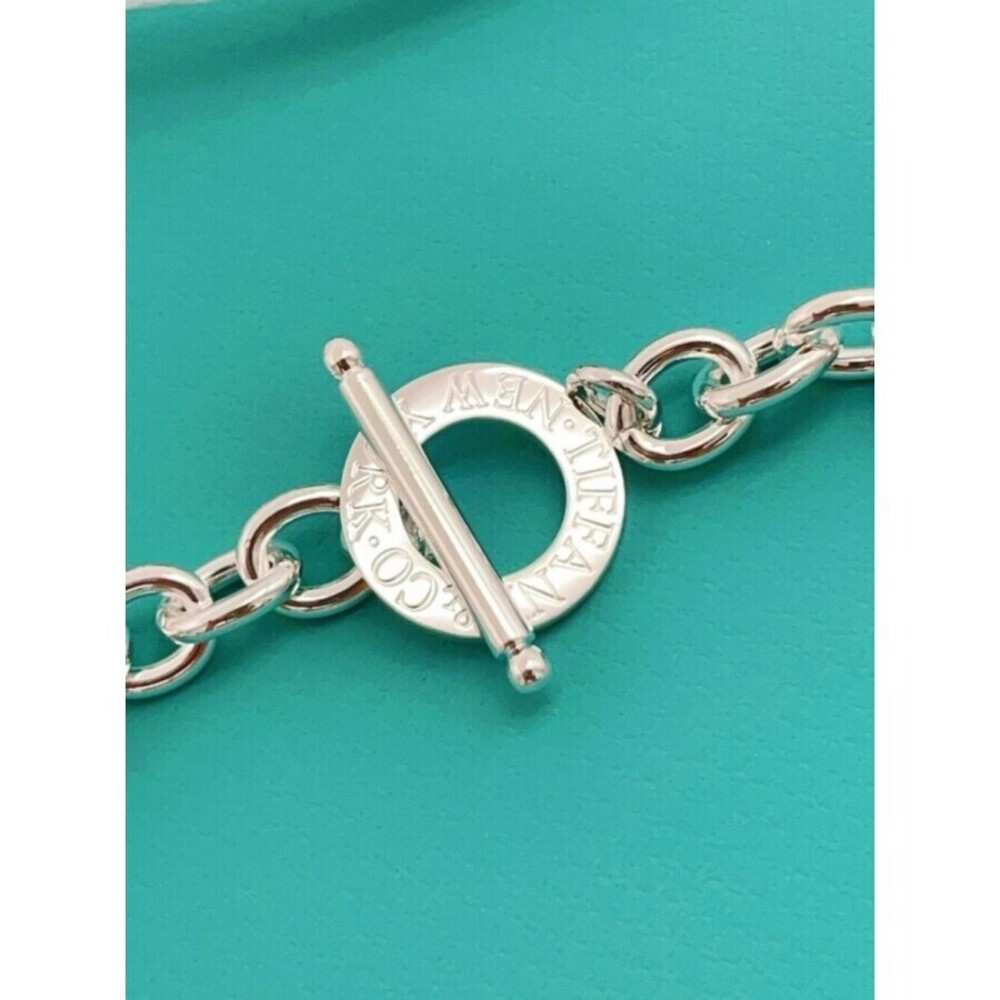 Tiffany Style Silver Smooth Heart Necklace - Picture 3 of 6